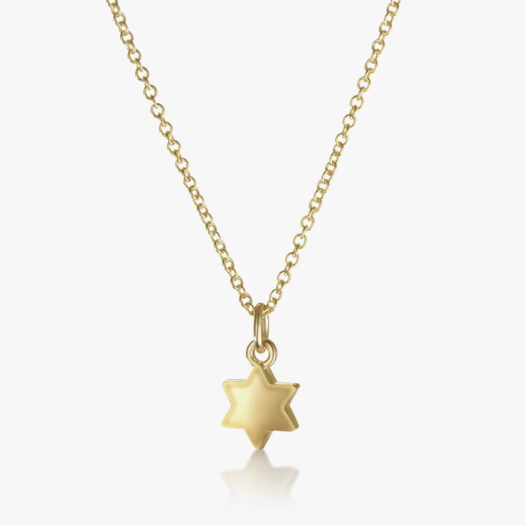 14k Gold Dainty Star of David Necklace