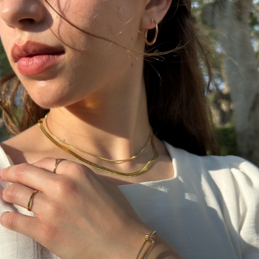 Flat Gold Hoops