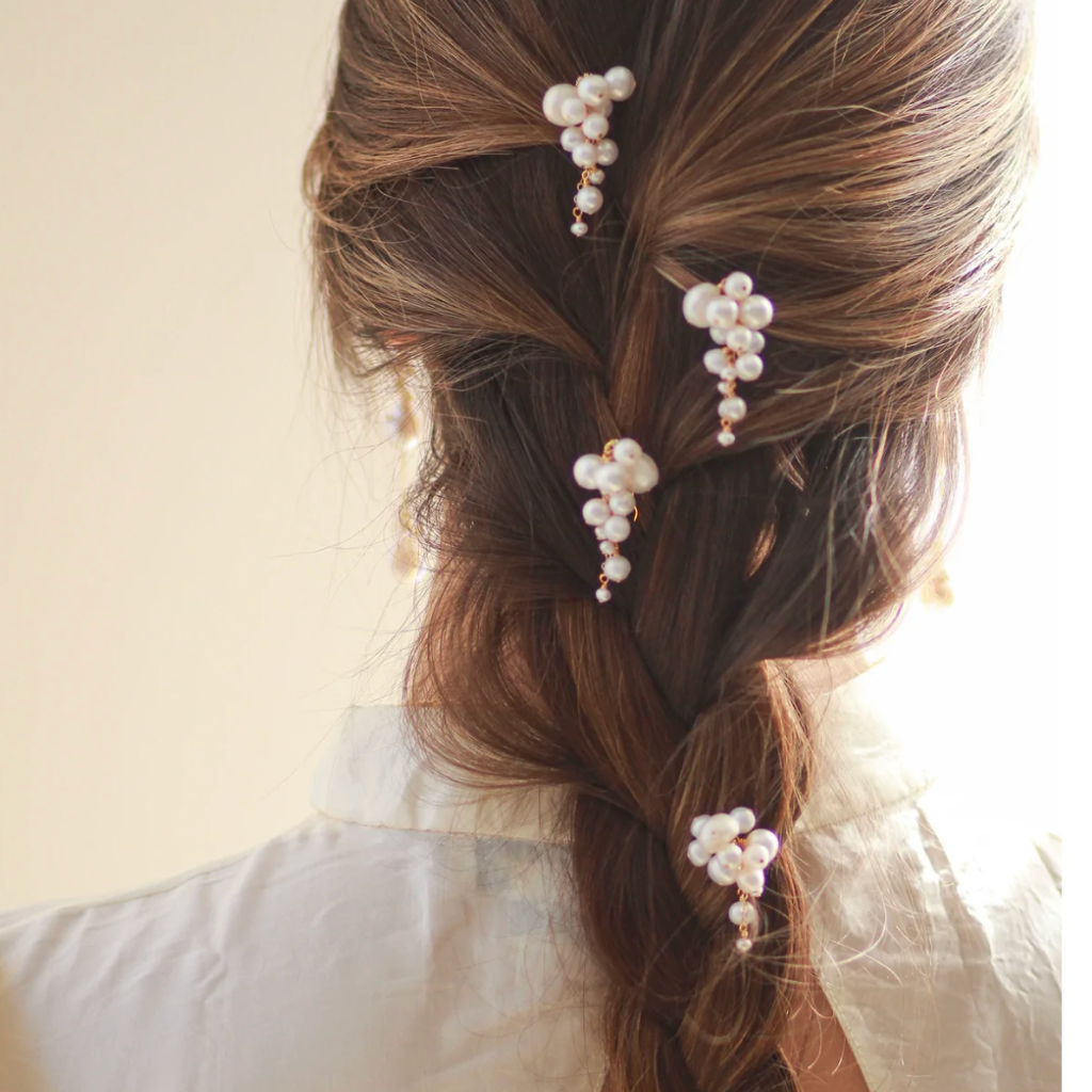 Pearl Tendril Cluster Hair Bobby Pins