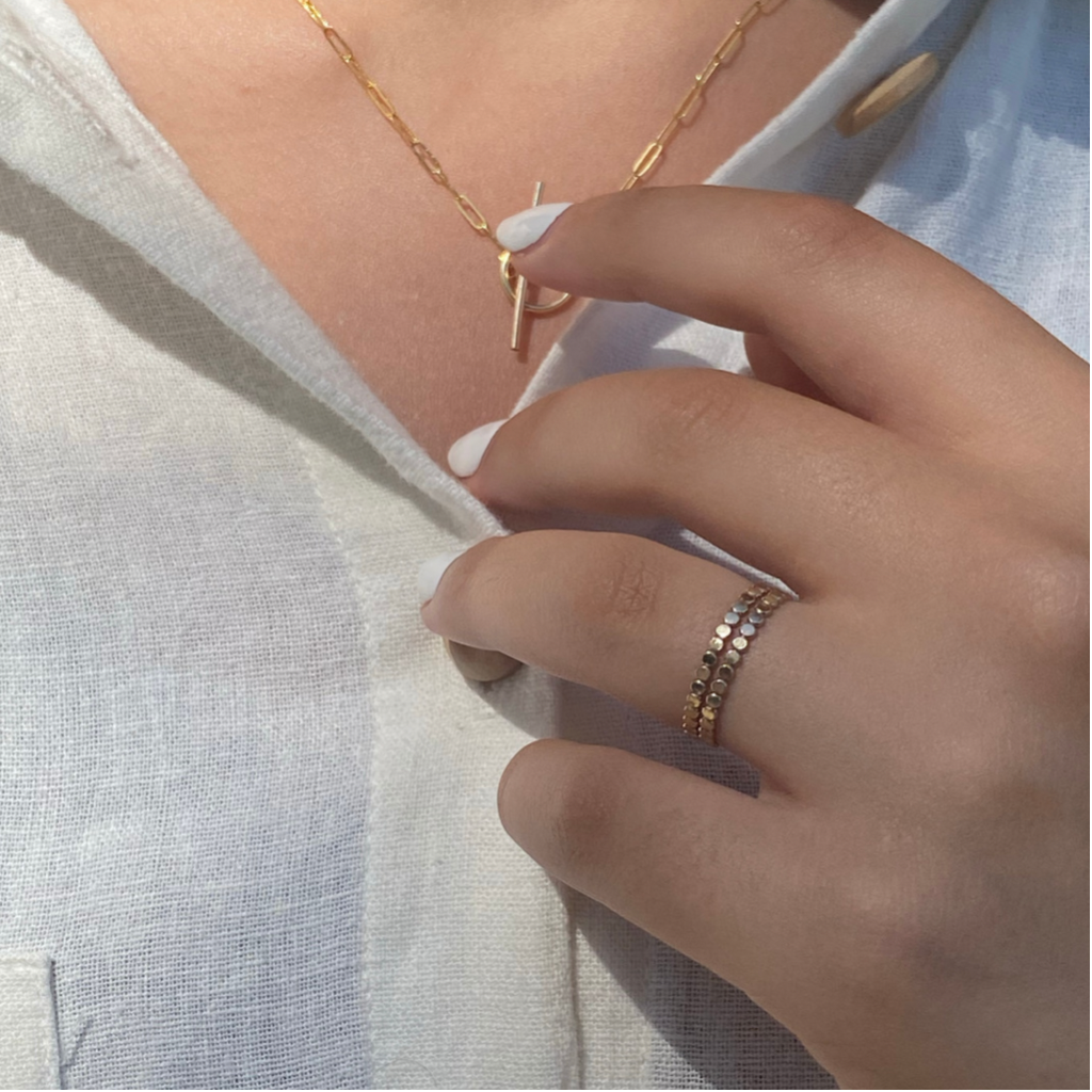 Flat Beaded Ring