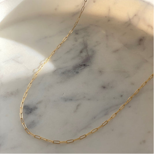 Gold Paperclip Link Necklace
