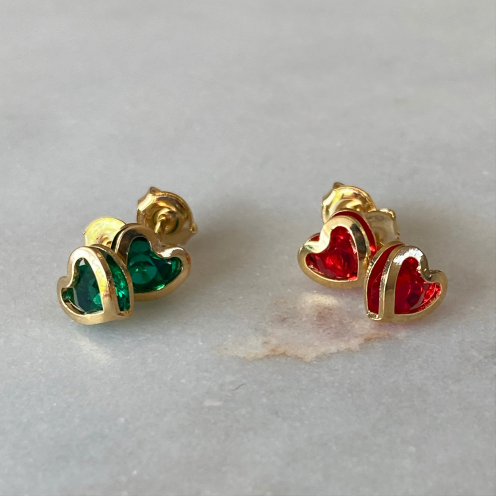 Double Heart Stud