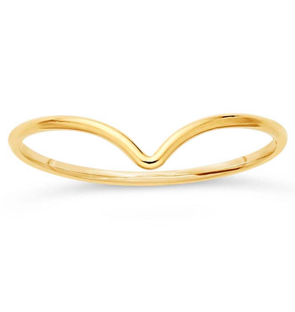 gold filled chevron ring.