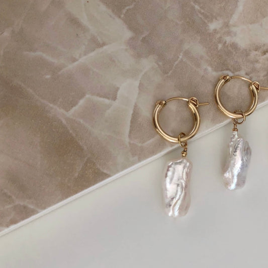 Biwa Pearl Earrings