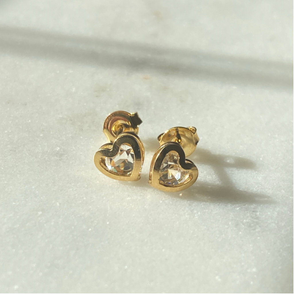 Double Heart Stud