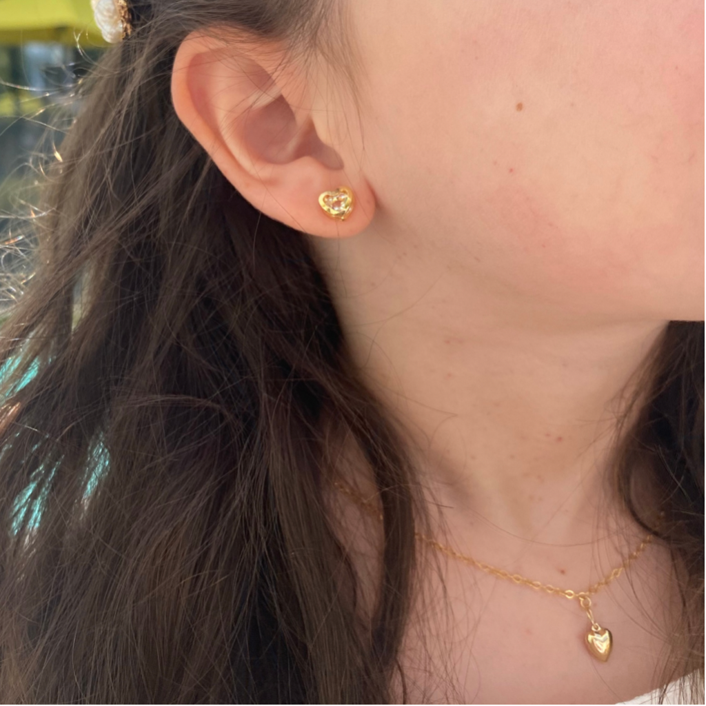 Double Heart Stud