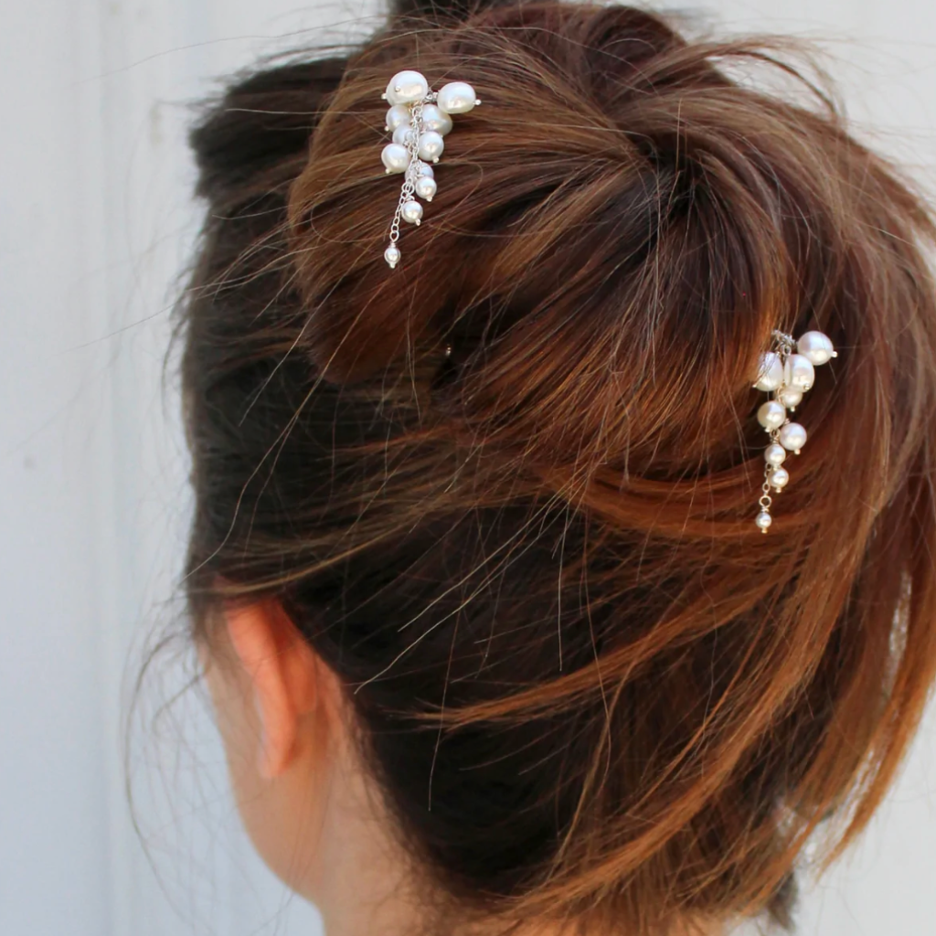 Pearl Tendril Cluster Hair Bobby Pins