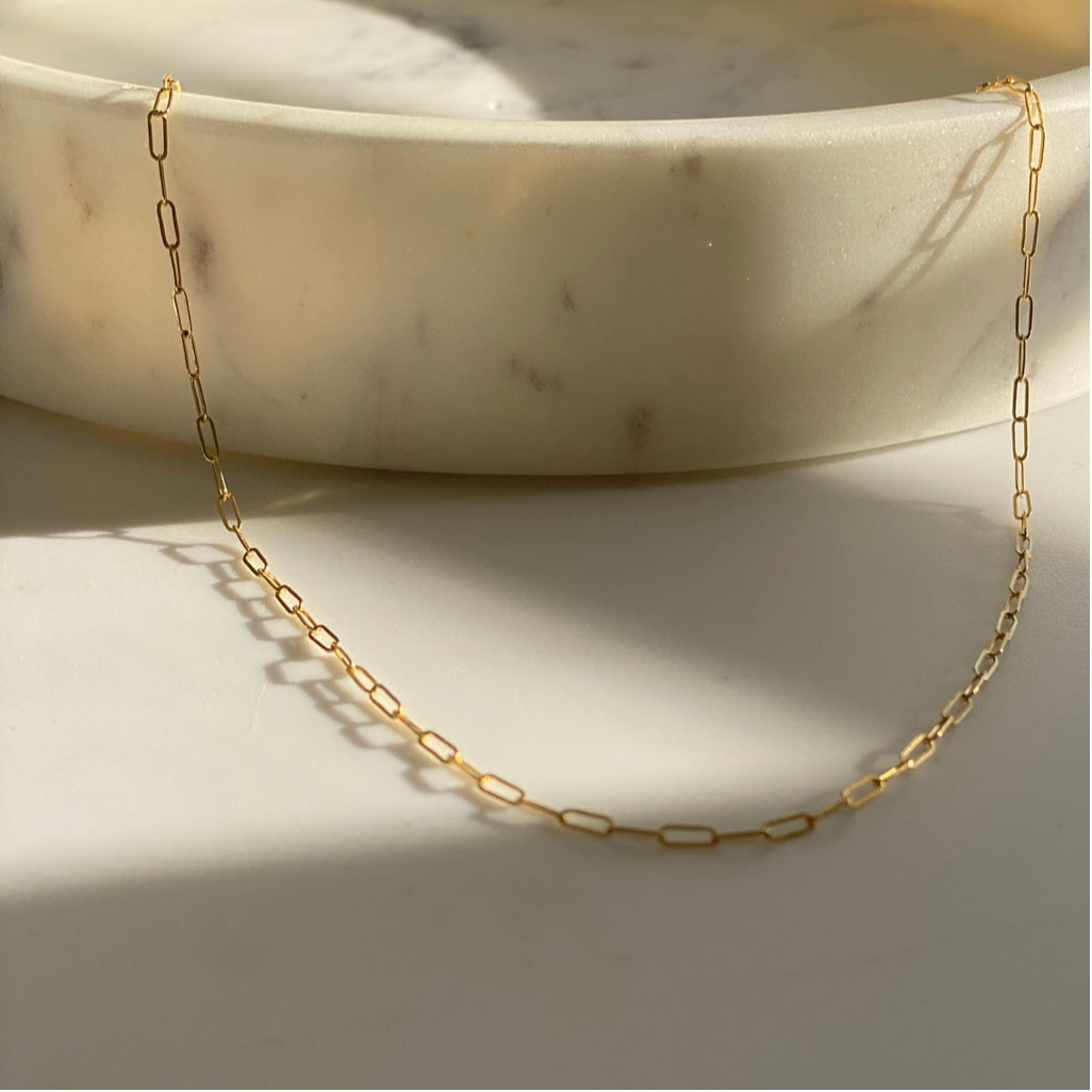 Gold Paperclip Link Necklace