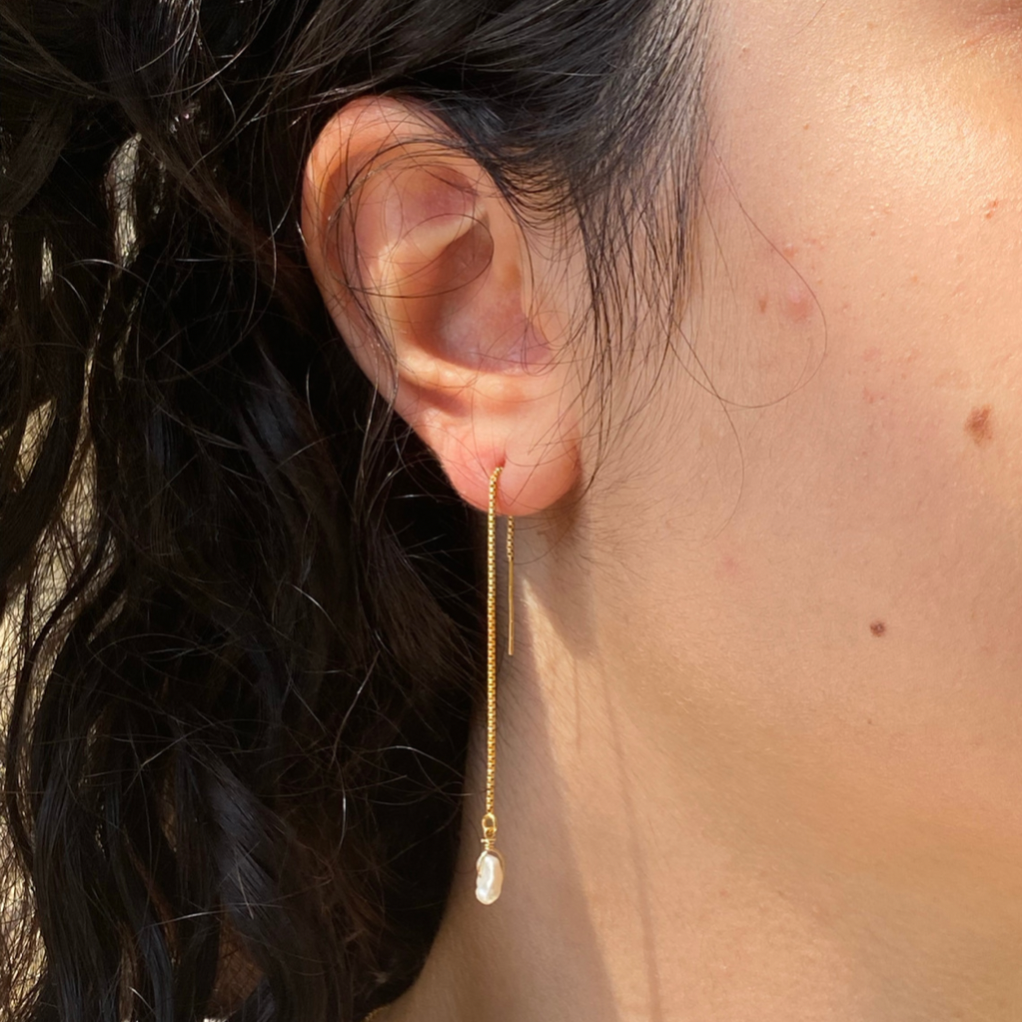 Pearl Threaders Earrings