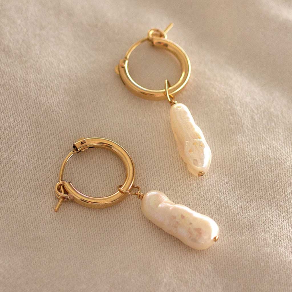 Biwa Pearl Earrings