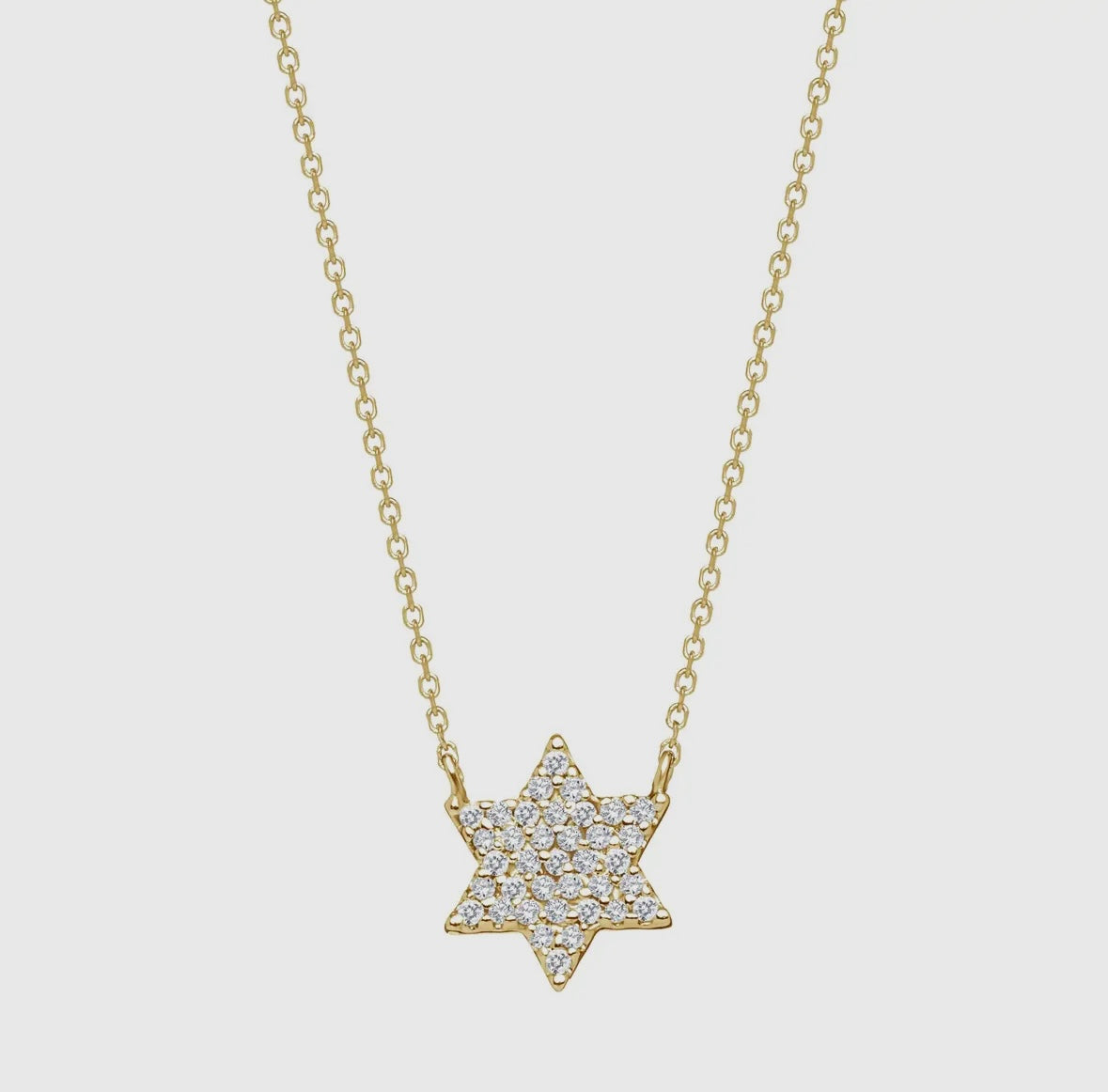 Star of David Necklace 14k Gold and Pave Diamonds