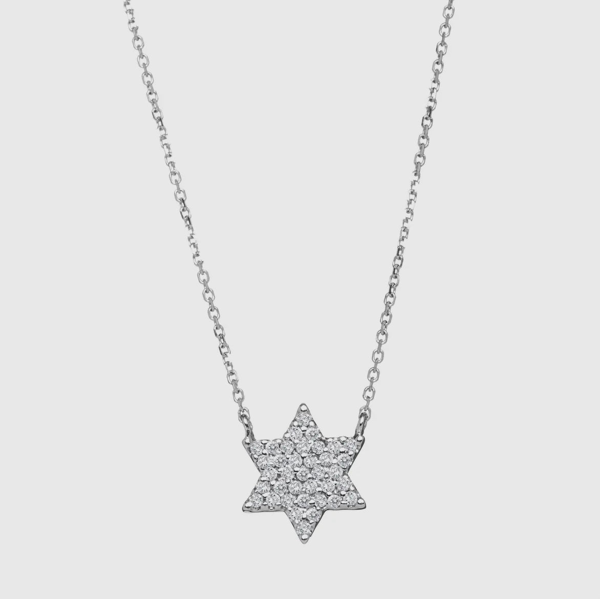 Star of David Necklace 14k Gold and Pave Diamonds