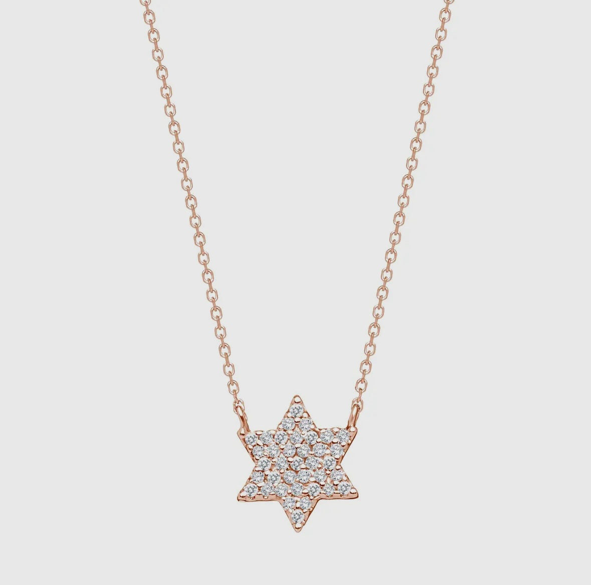 Star of David Necklace 14k Gold and Pave Diamonds