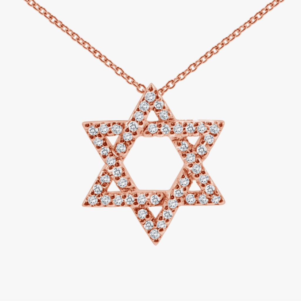 Star of David Necklace Handcrafted in 14k Gold & Diamonds