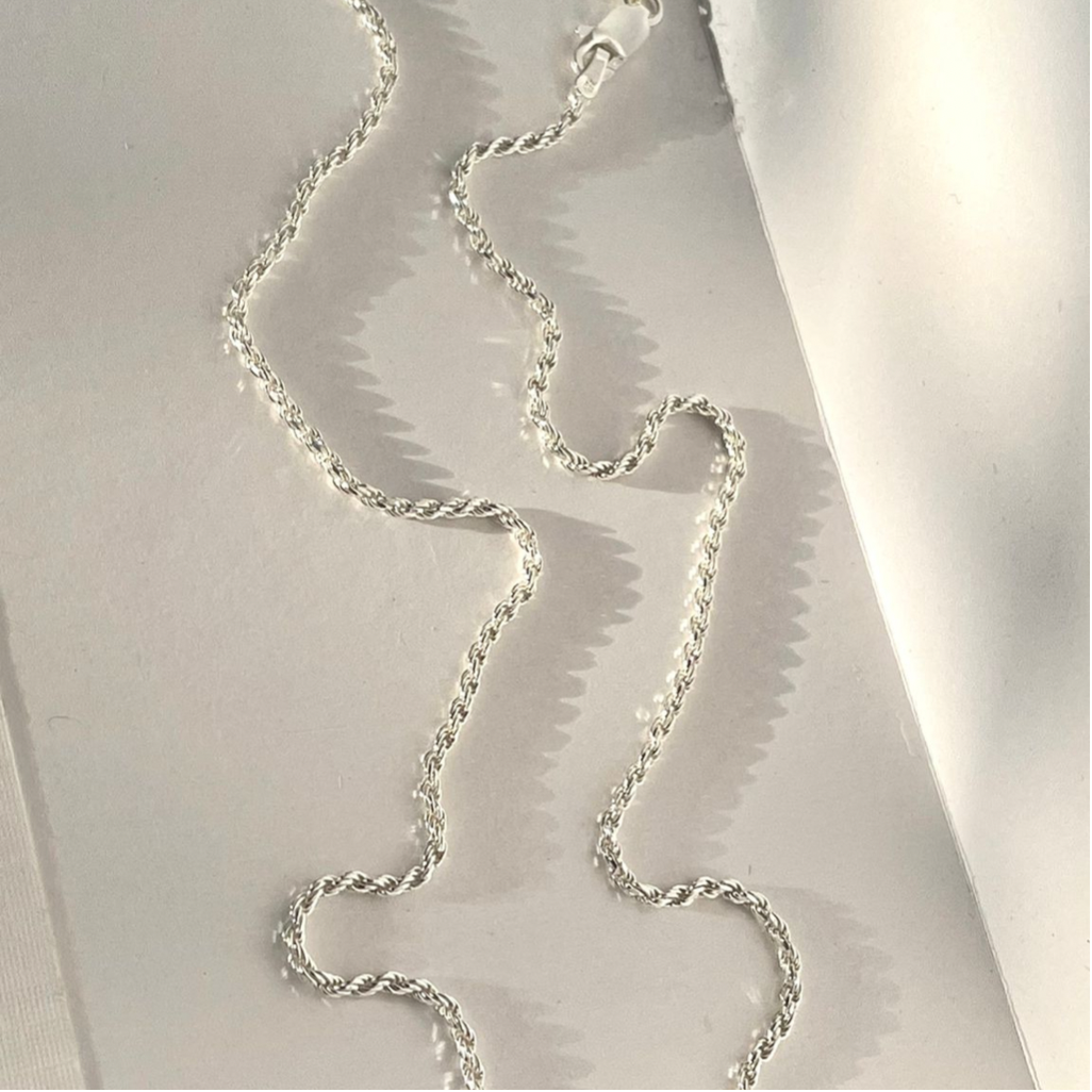 Silver dainty rope necklace