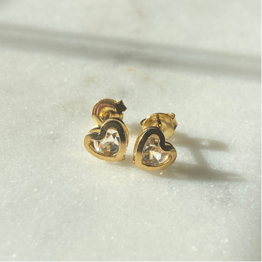 Double Heart Stud