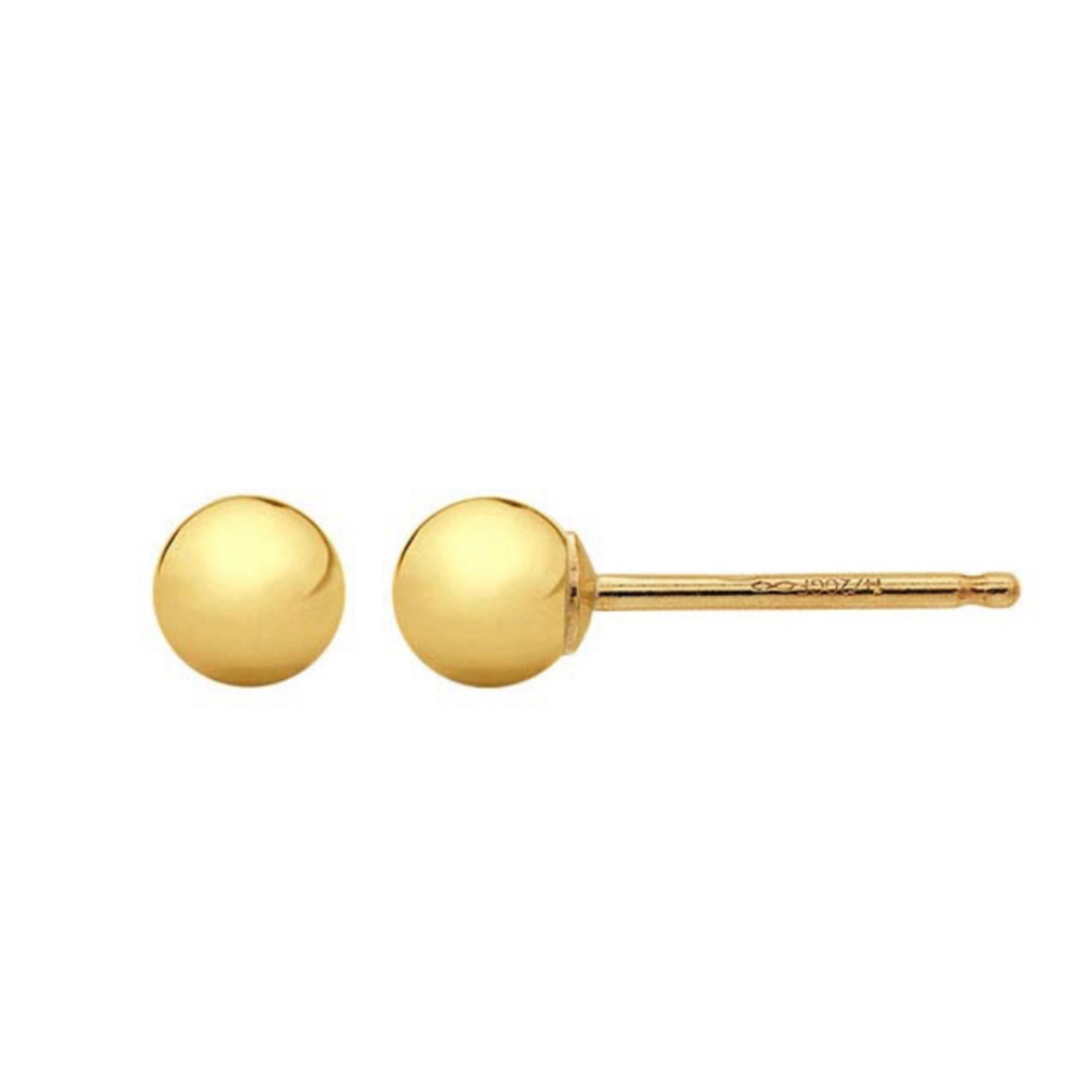 Gold ball earring